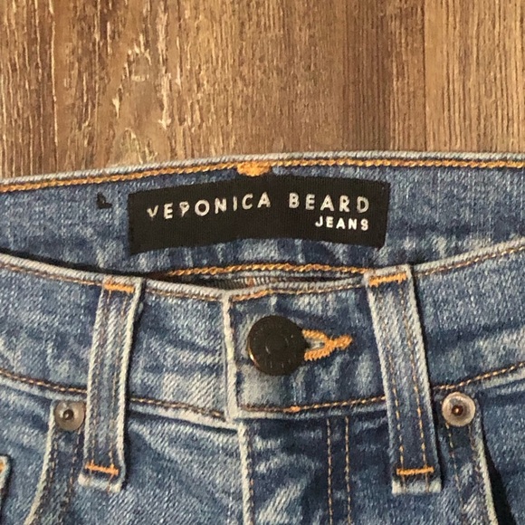 Veronica Beard Jeans Women's 24 Ines 10.75" Girlfriend in Pipeline Wash Frayed - Picture 2 of 7